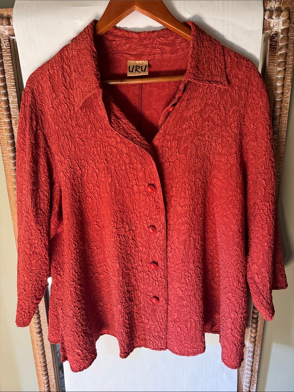 URU Silk Floral Jacquard Art-to-Wear Tunic